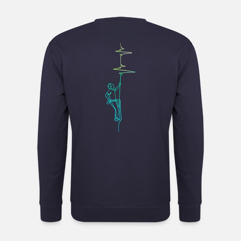 Escalade électrocardiogramme vert / bleu - Sweat-shirt Unisexe - marine