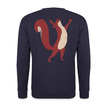 Eichhörnchen Kind Waldtiere - Unisex Pullover - Navy - Hinten - Michal (187cm)