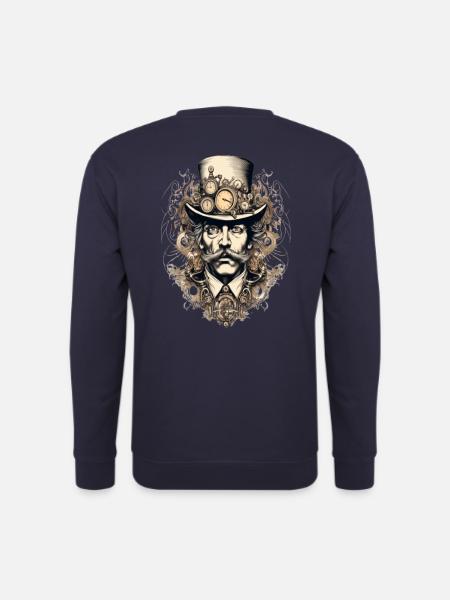 Steampunk Gentleman mit Uhren - Unisex Pullover - Navy