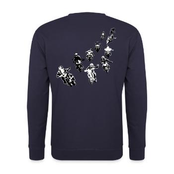 Les motards amicaux dans le groupe - Sweat-shirt Unisexe - marine - Dos - Michal (187cm)
