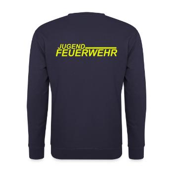 Jugend Feuerwehr - Freiwillige Feuerwehr FW011 Y - Unisex Pullover - Navy - Hinten - Michal (187cm)
