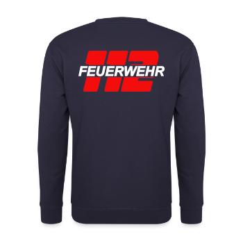 FEUERWEHR 112 - Freiwillige Feuerwehr FW30 - Unisex Pullover - Navy - Hinten - Michal (187cm)