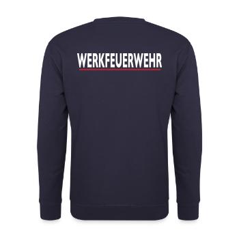 FEUERWEHR Werkfeuerwehr - FW14 - Unisex Pullover - Navy - Hinten - Michal (187cm)