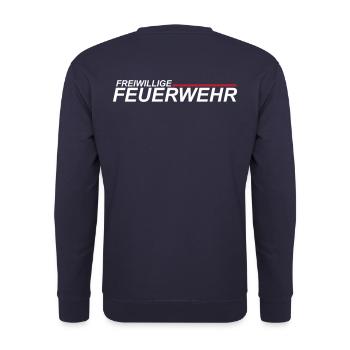 FEUERWEHR Modern - Freiwillige Feuerwehr FW05 - Unisex Pullover - Navy - Hinten - Michal (187cm)