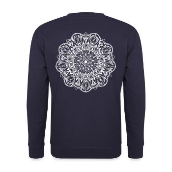Mandala oriental - Unisex Pullover - Navy - Hinten - Michal (187cm)
