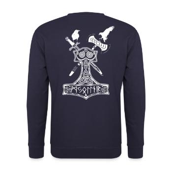 Thor Hammer - Unisex Sweatshirt - navy - Back - Michal (187cm)