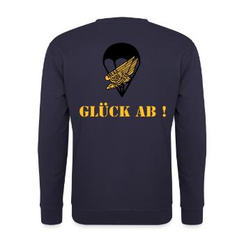 Glück ab Fallschirmjäger - Unisex Pullover - Navy - Hinten - Michal (187cm)