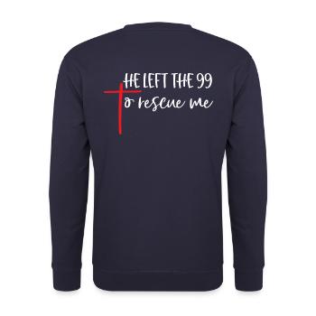 Il a quitté le 99 pour me sauver - Sweat-shirt Unisexe - marine - Dos - Michal (187cm)