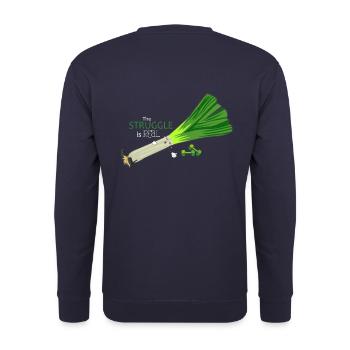 Low fitness leek - Unisex Sweatshirt - navy - Back - Michal (187cm)