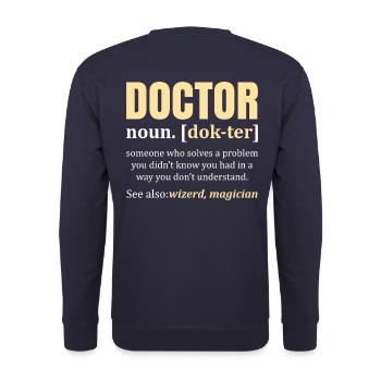 Doctor - Doctor - Unisex Sweatshirt - navy - Back - Michal (187cm)
