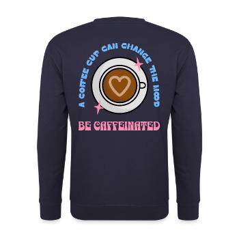 Coffee Mood Changer - Unisex Pullover - Navy - Hinten - Michal (187cm)