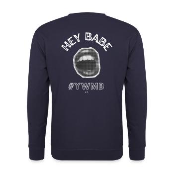 hey babe - Unisex Pullover - Navy - Hinten - Michal (187cm)