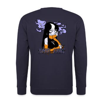 Zombie addict - Unisex Sweatshirt - navy - Back - Michal (187cm)