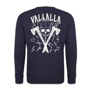Valhalla Runes - Unisex Pullover - Navy - Hinten - Michal (187cm)