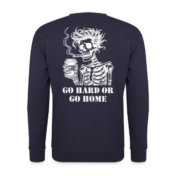 Go Hard or go Home - Unisex Sweatshirt - navy - Back - Michal (187cm)