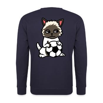 Soccer Soccer Player Soccer Club Kids Cat - Unisex Sweatshirt - navy - Back - Michal (187cm)