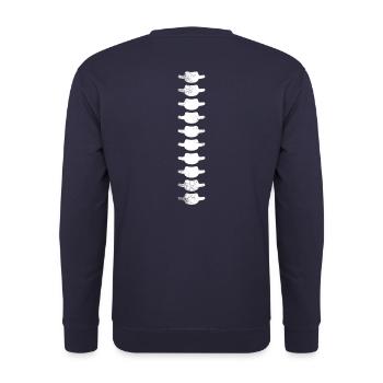 spine bones halloween skeleton - Unisex Sweatshirt - navy - Back - Michal (187cm)