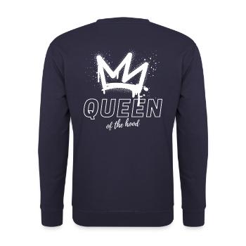 Reine de la hotte blanche - Sweat-shirt Unisexe - marine - Dos - Michal (187cm)