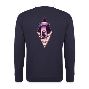 UFO Cat - Unisex Sweatshirt - navy - Back - Michal (187cm)