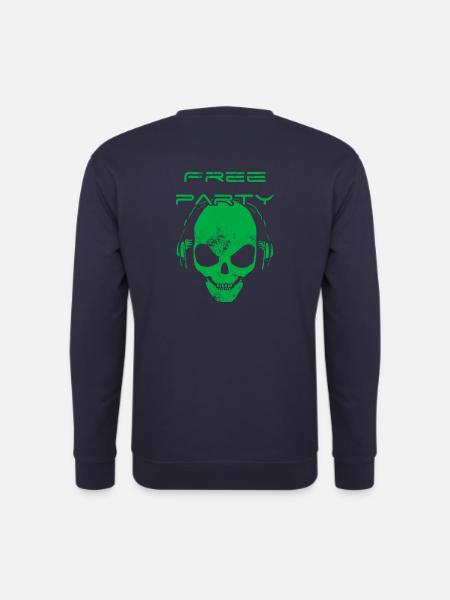Free party - skull sound system - Sweat-shirt Unisexe - marine
