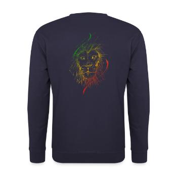 Vert jaune rouge drapeau Tête de lion sketchy - Sweat-shirt Unisexe - marine - Dos - Michal (187cm)
