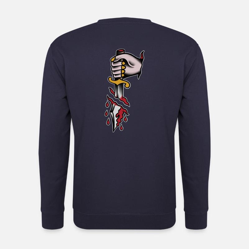old school style blood dagger - Unisex Sweatshirt - navy