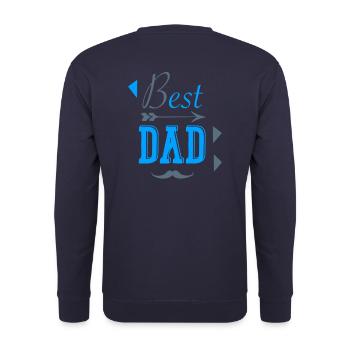 BEST DAD Vatertagsgeschenk - Unisex Pullover - Navy - Hinten - Michal (187cm)