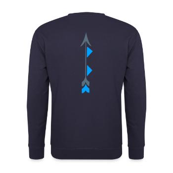 Bow arrow traditional drawing - Unisex Sweatshirt - navy - Back - Michal (187cm)
