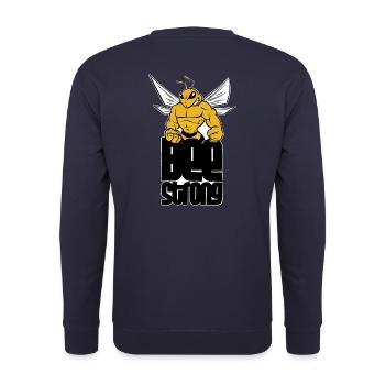 Bee Strong - jeu de mot amusant muscu be / bee - Sweat-shirt Unisexe - marine - Dos - Michal (187cm)