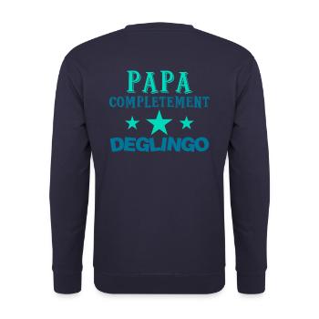Papa completement deglingo - Sweat-shirt Unisexe - marine - Dos - Michal (187cm)