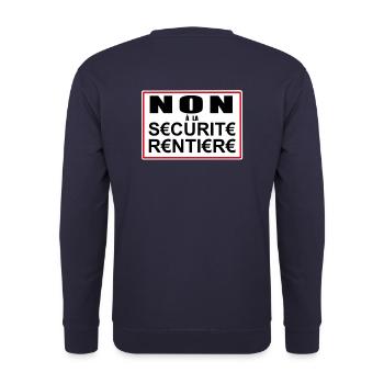 NON à la sécurité rentière - Anti CT motos - Sweat-shirt Unisexe - marine - Dos - Michal (187cm)