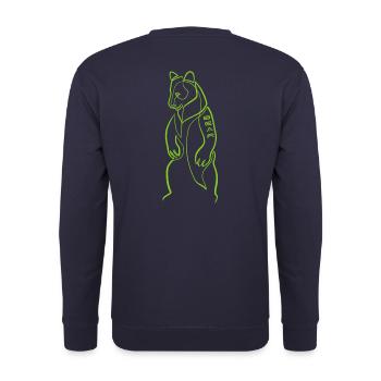 Bär " BÄR " eine Zeile - Unisex Pullover - Navy - Hinten - Michal (187cm)