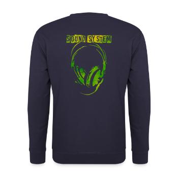 Sound system casque audio Free Party - Sweat-shirt Unisexe - marine - Dos - Michal (187cm)