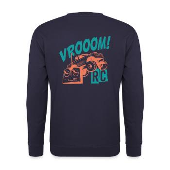 Vrooom! Leidenschaft RC Auto - Unisex Pullover - Navy - Hinten - Michal (187cm)