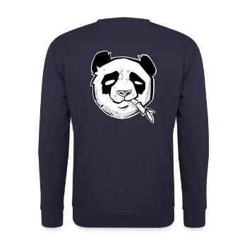 Tête de panda mignonstyle sketchy et dotwork - Sweat-shirt Unisexe - marine - Dos - Michal (187cm)