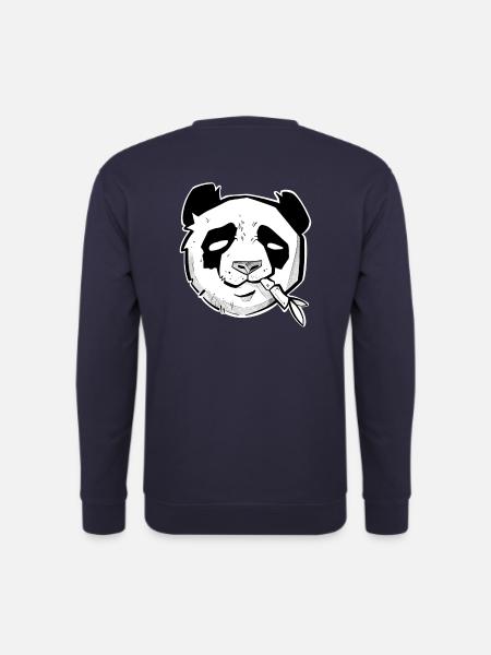 Niedlicher Pandakopf-Skizzenstil und Dotwork - Unisex Pullover - Navy