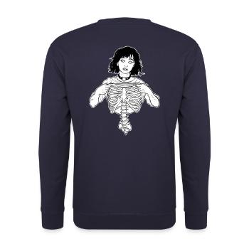 Squelette sexy flash tattoo art style - Sweat-shirt Unisexe - marine - Dos - Michal (187cm)