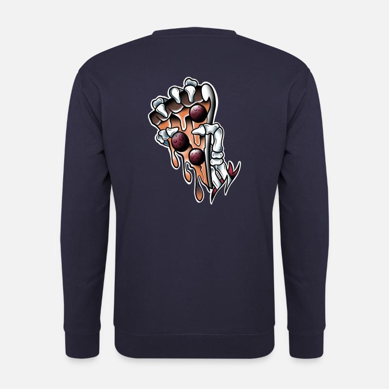 Main squelette Pizza chorizo old-school tattoo art - Sweat-shirt Unisexe - marine