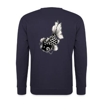 Fish style tattoo / tattoo art - Unisex Sweatshirt - navy - Back - Michal (187cm)