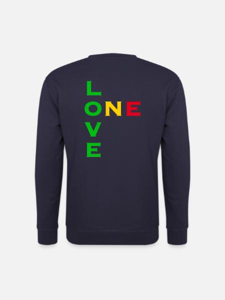 One love - green yellow red - Unisex Sweatshirt - navy