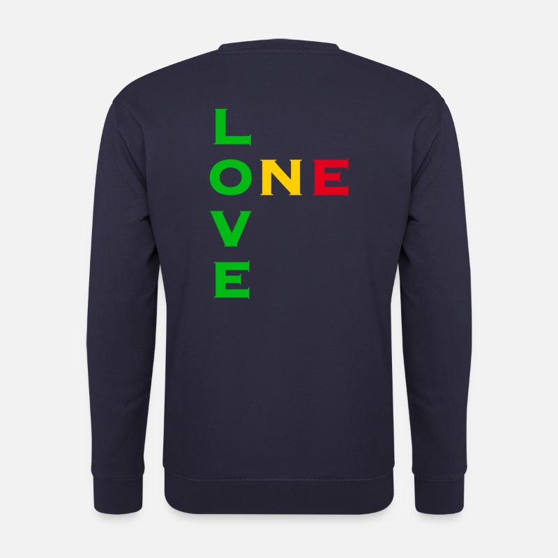 One love - green yellow red - Unisex Sweatshirt - navy