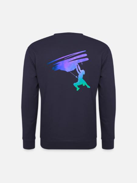 Silhouette skizzenhafter Klettersteiger - Unisex Pullover - Navy