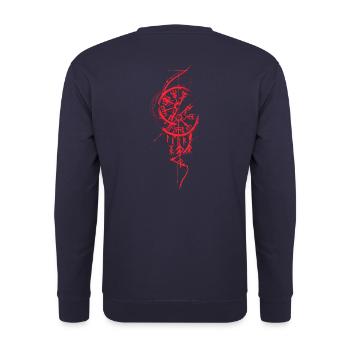 Vegvisir sketchy rouge symbole nordique Vikings - Sweat-shirt Unisexe - marine - Dos - Michal (187cm)