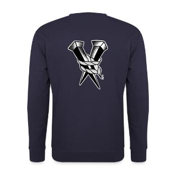 Double nail old school - Unisex Sweatshirt - navy - Back - Michal (187cm)