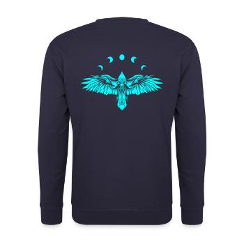 Corbeau nordique Vikings - Sweat-shirt Unisexe - marine - Dos - Michal (187cm)