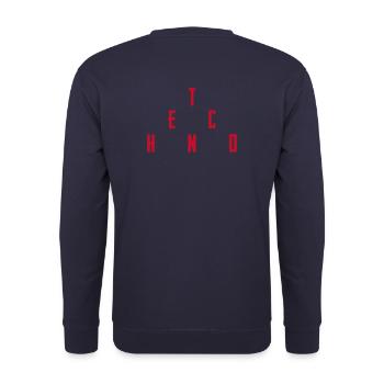 T E C H N O - Unisex Pullover - Navy - Hinten - Michal (187cm)
