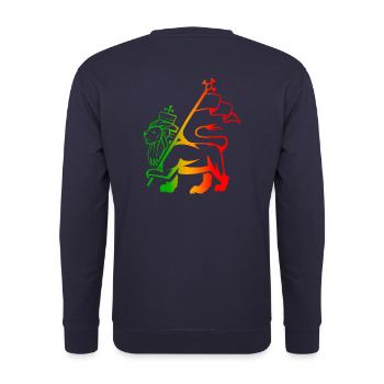 Rasta lion - Sweat-shirt Unisexe - marine - Dos - Michal (187cm)