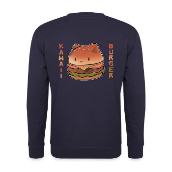 Chat kawaii burger - Sweat-shirt Unisexe - marine - Dos - Michal (187cm)