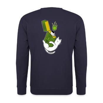 Chatnnabis ganchatman cannabis lighter - Unisex Sweatshirt - navy - Back - Michal (187cm)