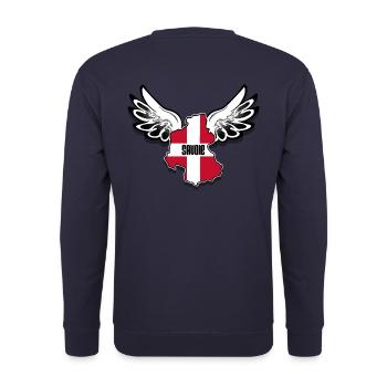 Abteilung für Savoyer Engelsflügel - Unisex Pullover - Navy - Hinten - Michal (187cm)